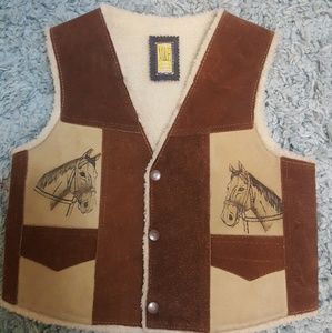 Vintage kids wool/suede cowboy vest